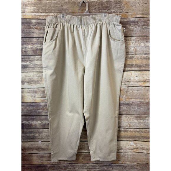Delta Burke Pants - Delta Burke Pants Pull‎ On 2X Petite Elastic Waist Khaki Plus Size